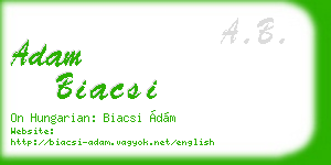 adam biacsi business card