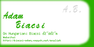 adam biacsi business card